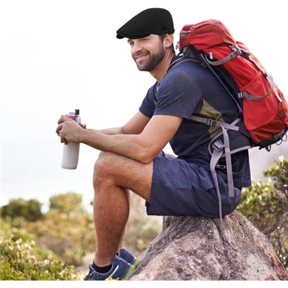 Mens Breathable Mesh Summer Hat Adjustable Flat Cap Newsboy Beret Ivy Cap - Picture 7 of 8